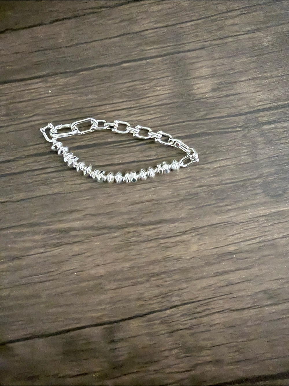 Delicate Silver Beaded Chain Bracelet for Women